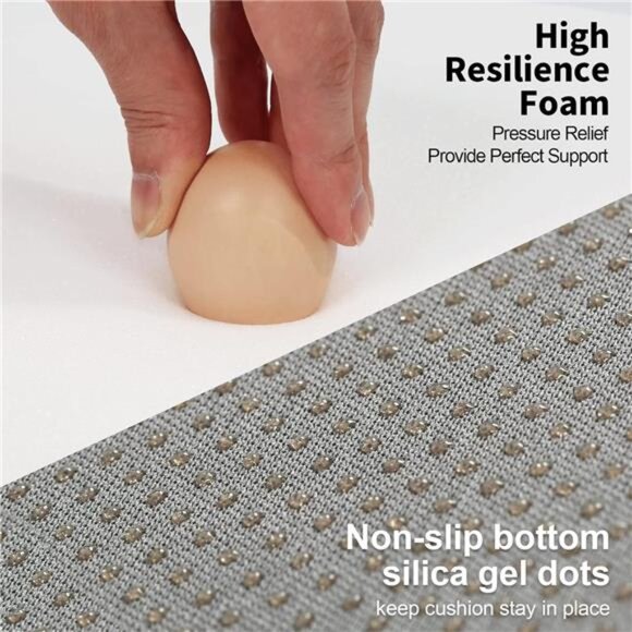 U Shape Chair Cushion Thick High Density Foam Seat Pad Slip Resistant Dining Pad - Picture 5 of 7